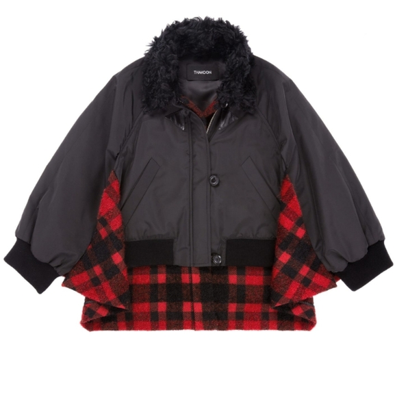 Thakoon Buffalo Plaid Cape Back Jacket - Picture 2 of 14